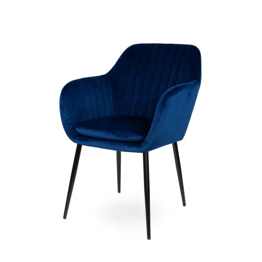 Stół rozkładany LEVIN fi 110 + 4 krzesła MUNO niebieski - Zdjęcie 6