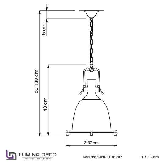 LAMPA WISZĄCA LOFT MOSIĘŻNA ALCANTARE					 - Zdjęcie 5