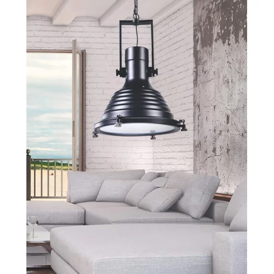 LAMPA WISZĄCA INDUSTRIALNA LOFT CZARNA BOTTI					 - Zdjęcie 2