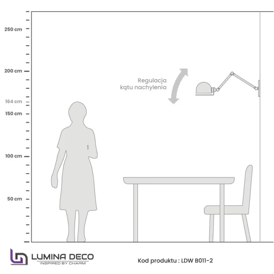 LAMPA ŚCIENNA KINKIET LOFTOWY CZARNY GLUM W2					 - Zdjęcie 3