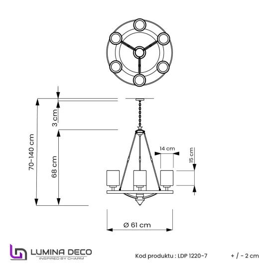 LAMPA WISZĄCA LOFT MOSIĘŻNA SANTINI W7					 - Zdjęcie 6