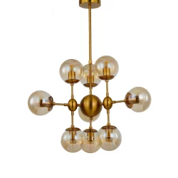 NOWOCZESNA LAMPA WISZĄCA MOSIĘŻNA GALA W10					