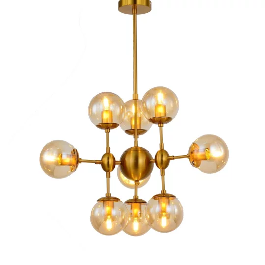 NOWOCZESNA LAMPA WISZĄCA MOSIĘŻNA GALA W10					 - Zdjęcie 2