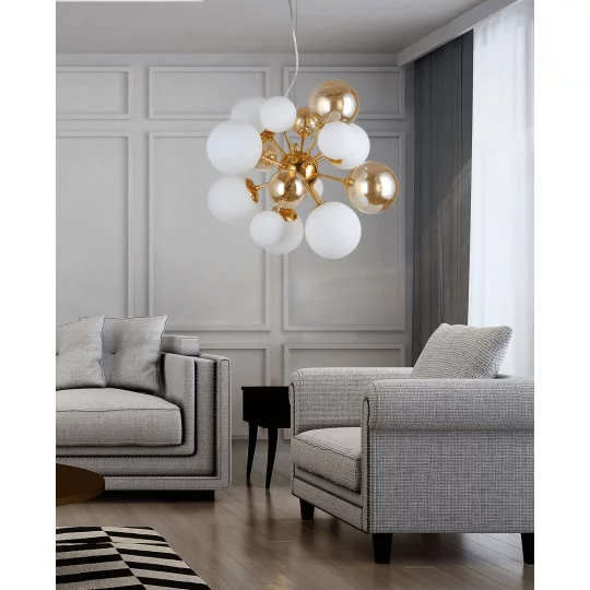 NOWOCZESNA LAMPA WISZĄCA ZŁOTA GALAKSIDA W10					 - Zdjęcie 2