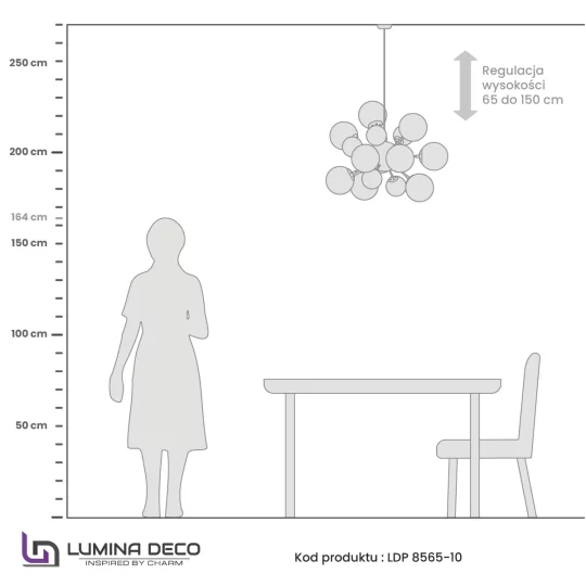 NOWOCZESNA LAMPA WISZĄCA ZŁOTA GALAKSIDA W10					 - Zdjęcie 10