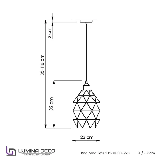 LAMPA NOWOCZESNA WISZĄCA CZARNO-CHROMOWANA PESTICO					 - Zdjęcie 4