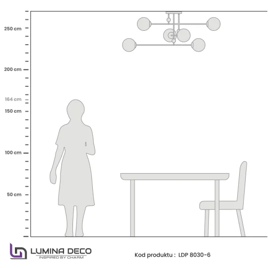 NOWOCZESNA LAMPA WISZĄCA MOSIĘŻNA BERSAGO W6					 - Zdjęcie 5