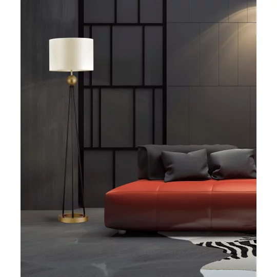 LAMPA STOJĄCA PODŁOGOWA BIAŁO-ZŁOTA BELFORTE					 - Zdjęcie 2