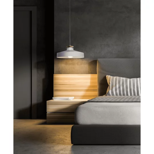 NOWOCZESNA LAMPA WISZĄCA BIAŁA LUDOR					 - Zdjęcie 2