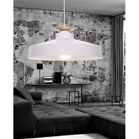 NOWOCZESNA LAMPA WISZĄCA BIAŁA LUDOR					 - Zdjęcie 3
