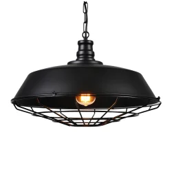 LAMPA WISZĄCA INDUSTRIALNA LOFT CZARNA ARIGIO D45					