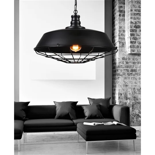 LAMPA WISZĄCA INDUSTRIALNA LOFT CZARNA ARIGIO D45					 - Zdjęcie 2