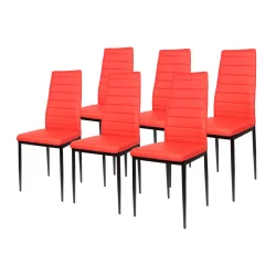 6x Krzesło tapicerowane MATI czerwony