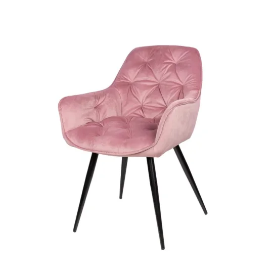 Stół RUBBO fi 105 drewniany + 4 krzesła ZIDANE różowy - Zdjęcie 3