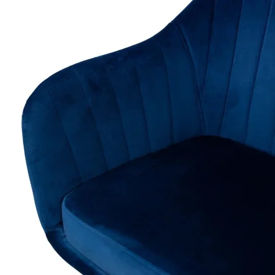 Stół RUBBO fi 105 drewniany + 4 krzesła MUNIOS niebieski - Zdjęcie 4