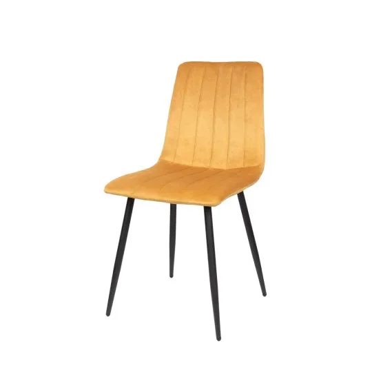 Stół RUBBO fi 105 drewniany + 4 krzesła KOBI 4 żółty - Zdjęcie 3