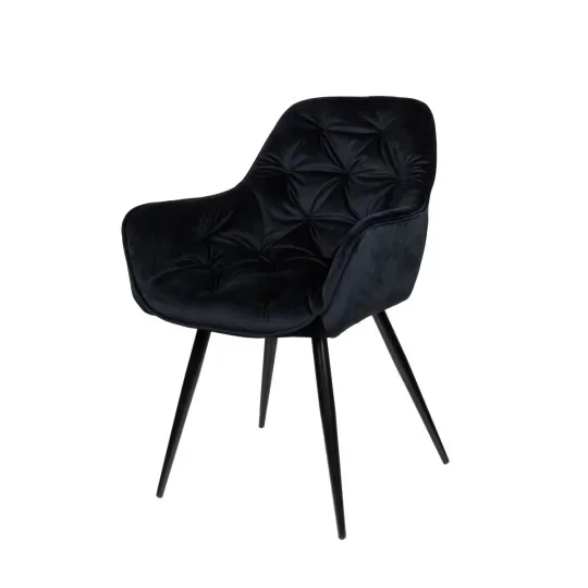 Stół LEVIN fi 110 + 4 krzesła ZIDANE czarny - Zdjęcie 4