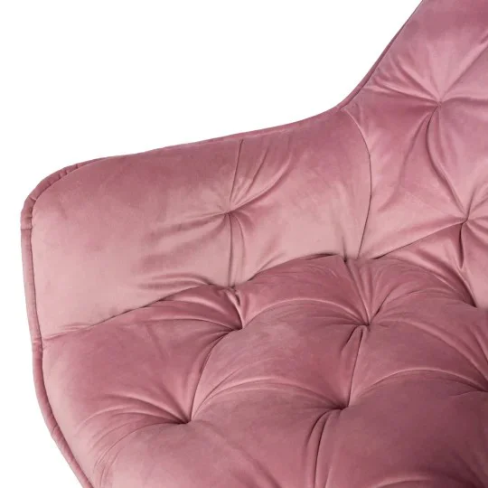 Stół LEVIN fi 110 + 4 krzesła ZIDANE różowy - Zdjęcie 5
