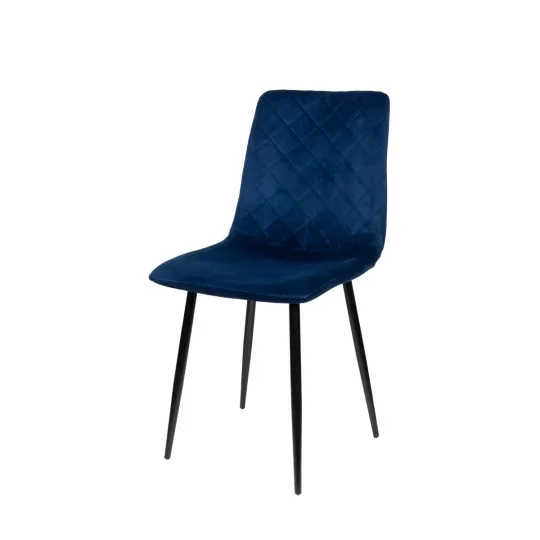 Stół LEVIN fi 110 + 4 krzesła KOBI ciemnoniebieski - Zdjęcie 4