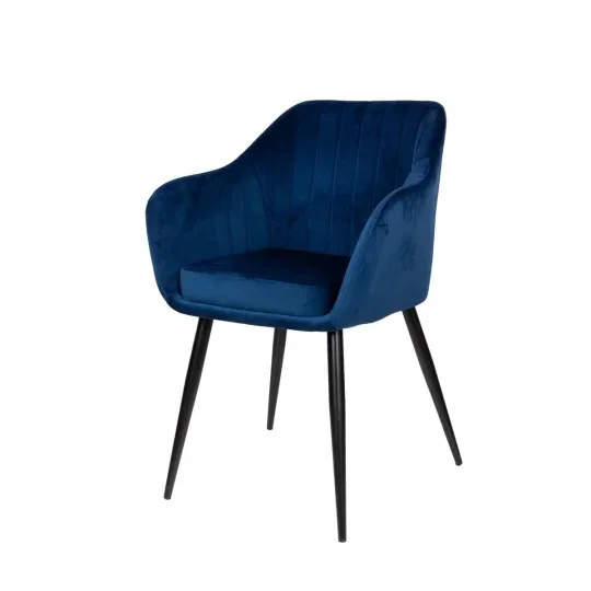 Stół LEVIN fi 110 + 4 krzesła MUNIOS niebieski - Zdjęcie 4