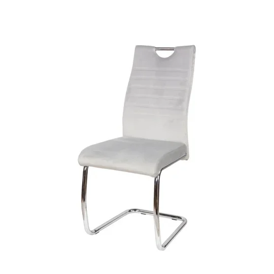 Stół LEVIN fi 110 + 4 krzesła KASPER jasnoszary - Zdjęcie 4