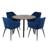 Stół NELSON fi 100 + 4 krzesła MUNIOS niebieski