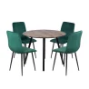 Stół NELSON fi 100 + 4 krzesła KOBI zielony
