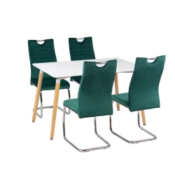 Stół AVILA 120x80 + 4 krzesła KASPER zielony