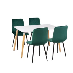 Stół AVILA 120x80 + 4 krzesła KOBI zielony