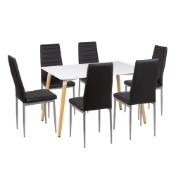 Stół AVILA 120x80 + 6 krzeseł MATI czarny/szary