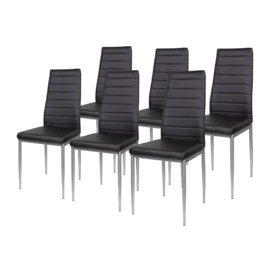 Stół AVILA 120x80 + 6 krzeseł MATI czarny/szary - Zdjęcie 3