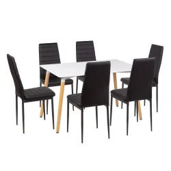 Stół AVILA 120x80 + 6 krzeseł MATI czarny