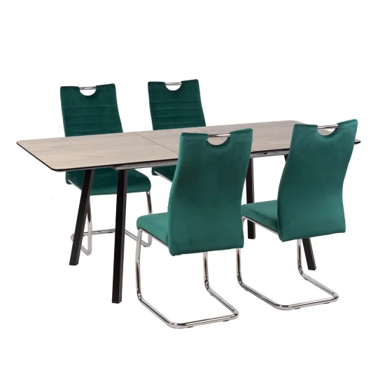 Stół NOWRA 140/180 + 4 krzesła KASPER zielony - Zdjęcie 2