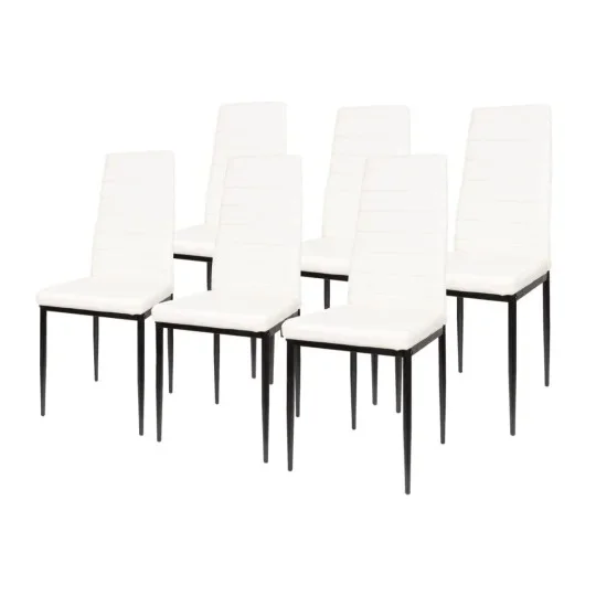 Stół HOBART 120x80 + 6 krzeseł MATI biały - Zdjęcie 3