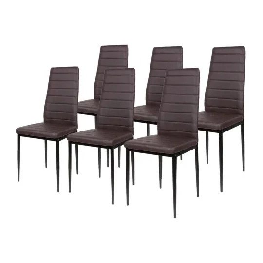 Stół NOWRA 140/180 + 6 krzeseł MATI brązowy - Zdjęcie 4