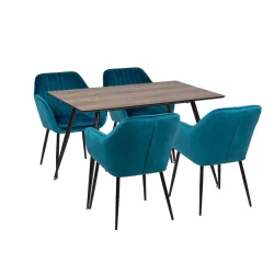 Stół HOBART 120x80 + 4 krzesła MUNO zielony