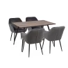 Stół HOBART 120x80 + 4 krzesła MUNO ciemnoszary