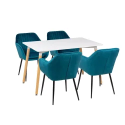 Stół AVILA 120x80 + 4 krzesła MUNO zielony