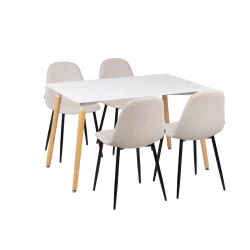 Stół AVILA 120x80 + 4 krzesła OLAF beżowy