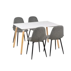 Stół AVILA 120x80 + 4 krzesła OLAF ciemnoszary