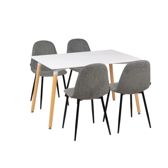 Stół AVILA 120x80 + 4 krzesła OLAF ciemnoszary