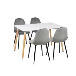 Stół AVILA 120x80 + 4 krzesła OLAF szary