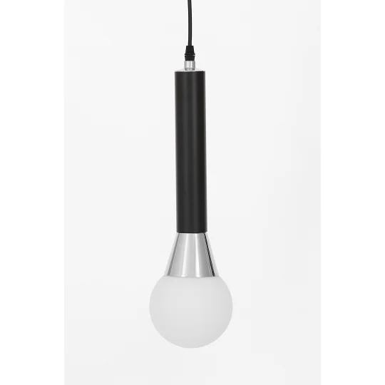 NOWOCZESNA LAMPA WISZĄCA CZARNO-CHROMOWANA FOLINO W1					 - Zdjęcie 2