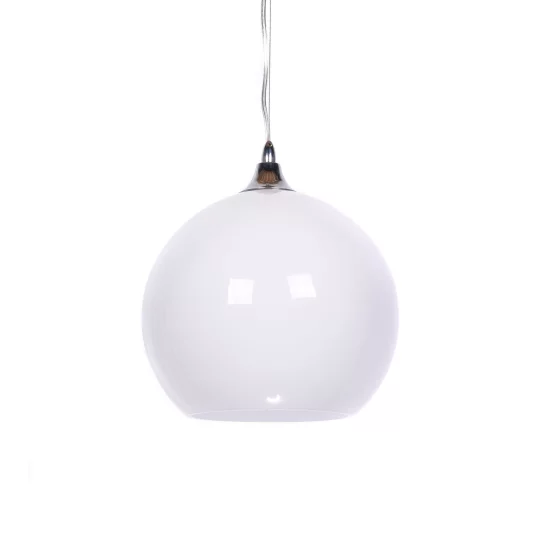 NOWOCZESNA LAMPA WISZĄCA SZKLANA BIAŁA MOLTON					