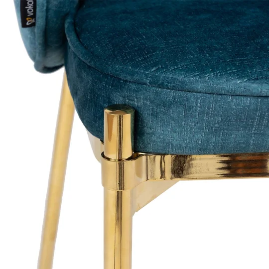 Krzesło tapicerowane LUCAS - złote nogi - Zdjęcie 4
