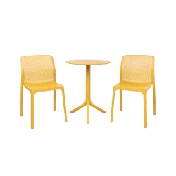 Stół SPRITZ senape/żółty + 2 krzesła BIT senape/żółty
