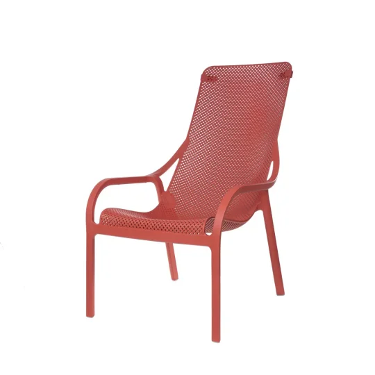Stół SPRITZ corallo/czerwony + 2 fotele NET LOUNGE corallo/czerwony - Zdjęcie 2