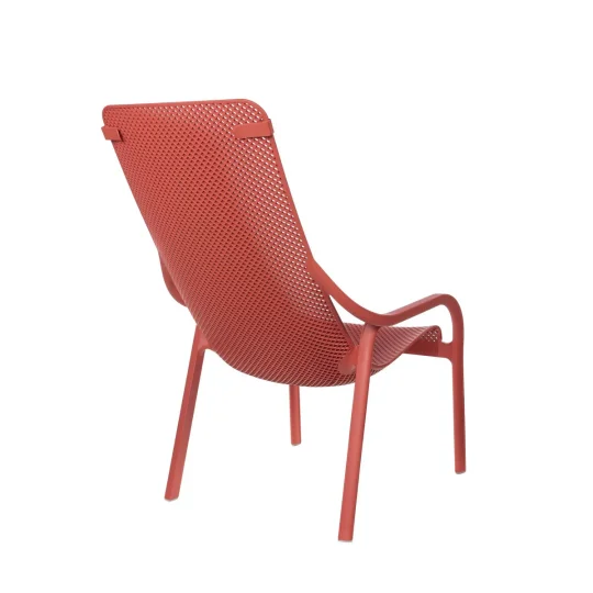 Stół SPRITZ corallo/czerwony + 2 fotele NET LOUNGE corallo/czerwony - Zdjęcie 3