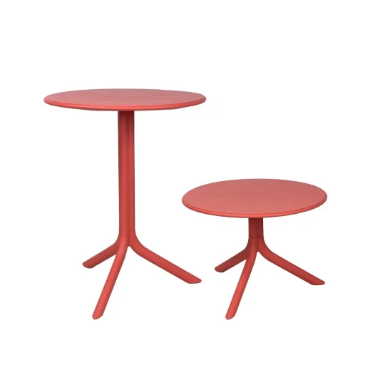 Stół SPRITZ corallo/czerwony + 2 fotele NET LOUNGE corallo/czerwony - Zdjęcie 6