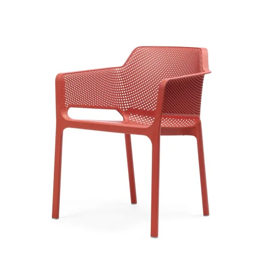 Stół SPRITZ corallo/czerwony + 2 krzesła NET corallo/czerwony - Zdjęcie 2